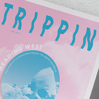 image of the cover of publication Trippin a travel magazine